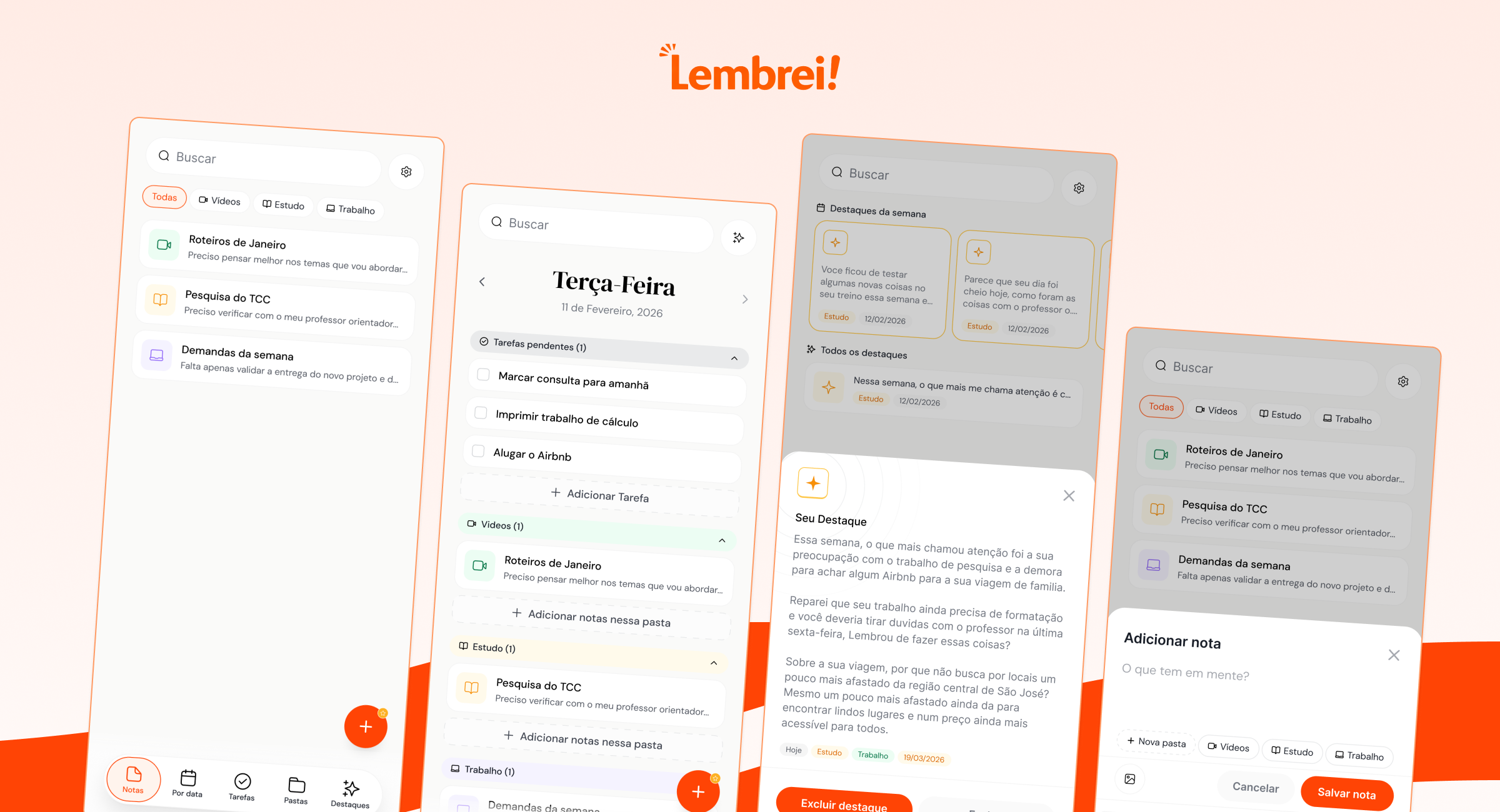 App de notas com IA mockup